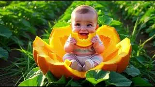 Magical babies who come out of the fruits. Realistic 3D AI Animation #AI  #AIAnimation #funny  #Cute