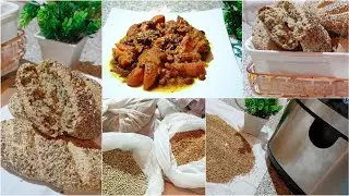 رمضان قريب تجهيزات مسبقة غداء لذيييذ بلا لحوم+خبز بالعجين البارد حمرت الزنجلان Air Fryer