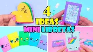 4 DIY MINI LIBRETAS - Una hoja de papel, Corazón, Líquidas, Magnéticas