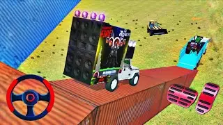 Tractor & DJ Full Setup Loading on Truck 😱 | Ultimate Balance Challenge #truck #trctor #dj 