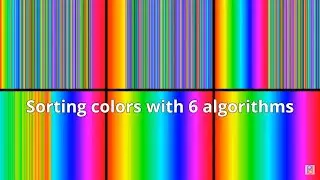 Sorting colors with 6 algorithms