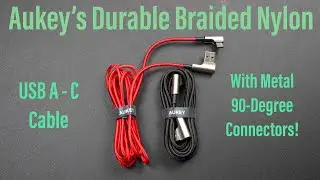 Aukey&rsquo;s Durable Braided Nylon USB-C Cable With Metal 90-Degree Connectors!