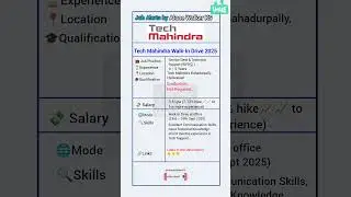 Tech Mahindra Walk-in drive 2025 | Service Desk & Technical Support Jobs (23rd&ndash;26th Sept) | Hyd...