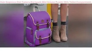 Gogroove Dslr Camera Backpack (Mid-Volume Purple) With Tablet Compartment, Customizable Dividers Fo