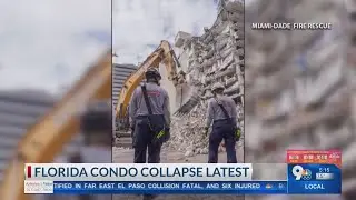 A portion of the partially collapsed Surfside condo building has been demolished