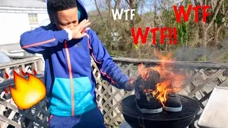 GIRLFRIEND BURNING UP JORDANS (REVENGE PRANK)