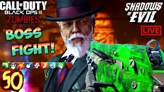 SHADOWS OF EVIL ROUND 50 BOSS FIGHT! -  BLACK OPS 3 ZOMBIES SOLO EASTER EGG Bo3 Gameplay w/ Ch0pper
