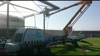 UHP Surface Prep, Hydro Blasting. Using cherrypicker