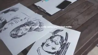 Drawing a portrait using augmented reality and SketchAR app
