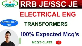 #rrbje2024_ELECTRICAL_CLASSES #SSC JE ELECTRICAL| MACHINES -TRANSFORMERS MCQ -4 By Suneel sir