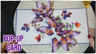 Autumn grace: purple butterflies POP-UP CARD DIY #cardcreations 