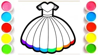 Beautiful Dress Drawing || Easy drawing for kids and toddlers step by step #dressdrawing  