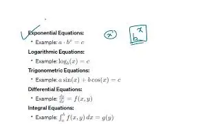 Types of equations in maths   linear, quadratic, cubic, log, trigonometric, exponential