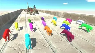 Race to eat NEON TIGERS - Animal Revolt Battle Simulator