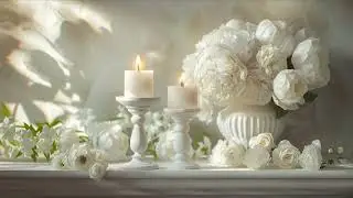 White Elegance | 2 Hours of Minimal Luxury Candle & Floral TV Art (4K)
