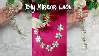 Diy Mirror 🥀Lace Making at home/ 💫 Mirror Lace🩷 बनाने का आसान तरीक/ Diy Lace@alishaembroiderydiy