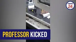 WATCH | UKZN protestor kicks professor who attempts to clear furniture from a road blockade