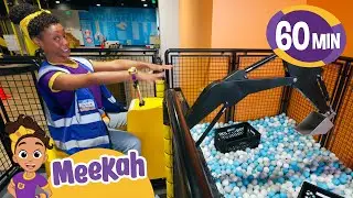 Meekah Digs With Her Excavator! | Blippi Vehicles | Learning Videos for Kids