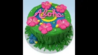 Tropical Hibiscus Grass Hula Skirt Summer Celebration Cake Decorating How-to Video Tutorial Part 9