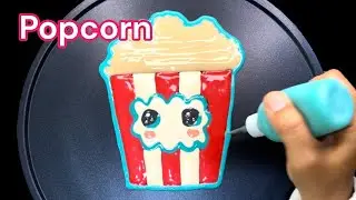 How to draw Popcorn Pancake - Food Cartoon, Cute Food, Pancake Art @rainbowpancakeart