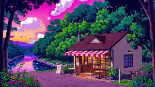 Riverside Twilight Lofi 🌙✨ Cozy Café by the Stream | Lofi Flow