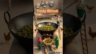 #bhindi #fyp #punjabi #pindawale #aiart #miniature #miniaturecooking #desifood #villagelife #ai