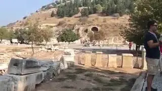 Ephesus Tour guild explains mystery magic history Ephesus Turkey 2018