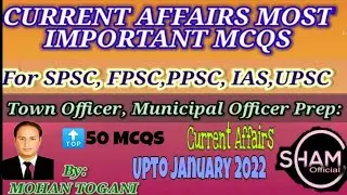Current Affairs Mcqs | Important Current Affair Mcqs | Town Municipal Officer CA Mcqs| CSS Screening