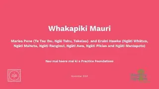 Practice Foundations November 2024: Whakapiki Mauri