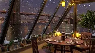 Relaxing Chill Guitar Vibes 🎶Snowy NYC Rooftop Ambience | Study, Sleep, Relax
