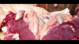 Traditional Village Butchering &ndash; 3 Minute of Full Cow Cutting, Mastery in Every Slice 🔪 #meat #food