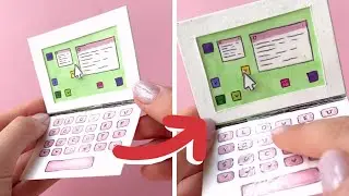 Как сделать самодельный бумажный ноутбук с движущейся мышью 💚