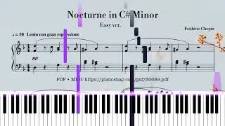 Nocturne In C Sharp Minor Piano EASY Tutorial - Chopin