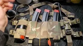 Micro Chest Rig {Part 1}. Light and simple, holds 3 mags either for M4 or Mp5, etc. Radio, Grenade.