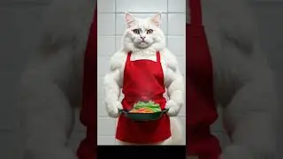 chef Cat cooking 😱 #cat #shorts #cookingcat #cats