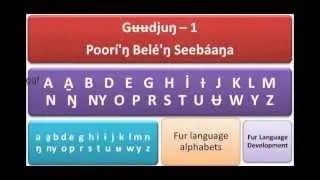 Poorí'ŋ belé'ŋ seebáaŋa - Fur language alphabet - حروف لغة الفور