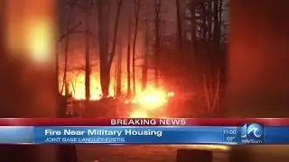 Wild brush fire near housing area of Langley Air Force Base