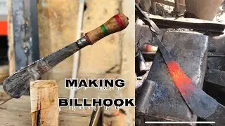 Making a billhook from hard iron