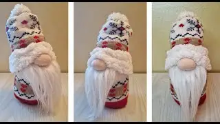 Gnomo natalizio con calzino senza cucire - DIY no-sew Christmas Gnome #diy #handmade #tutorial