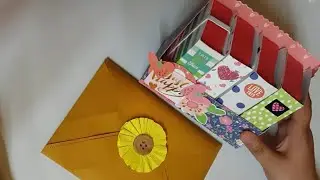 Waterfall Card And Bookshelf Using Scrapbook Paper| FabzsArt |