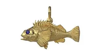 Blackbelly Rosefish Pendant by Nautical Treasure Jewelry