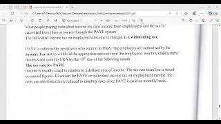 S.6 ENTREPRENEURSHIP LESSON : HOW TO CALCULATE PAYE