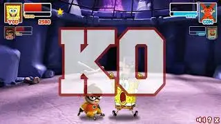 Super Brawl 2 Tag Team Fight Spongebob and Kitty Katswell vs Karate Spongebob and Chum Chum