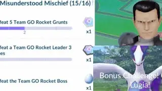 Complete &ldquo;Misunderstood Mischief&rdquo; Special Research task,defeating Giovanni and catching Shadow Lugia