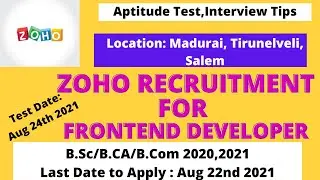 Zoho off campus 2021 |  Frontend Developer