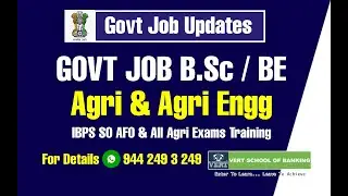 Agri GOVT JOB | Agricultural Field Officer| GOVT BANK JOB | IBPS SO AFO | Full Details in Tamil