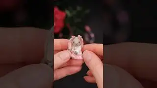 Miniature bunny 3.5cm &bull; Package Mini Teddy bear &bull; Collectible tiny toy Stuffed animals #2inch #1inch