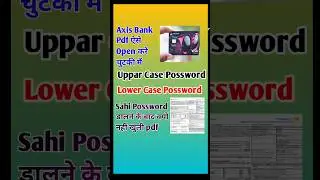 axis bank statement pdf password #shorts