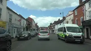 Driving On Bridge Street, High Street & Worcester Road, Pershore, Worcestershire UK 5th June 2024