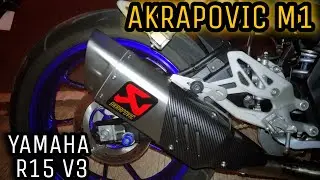 AKRAPOVIC M1 ON YAMAHA R15 V3 | UNBOXING | SOUND CHECK